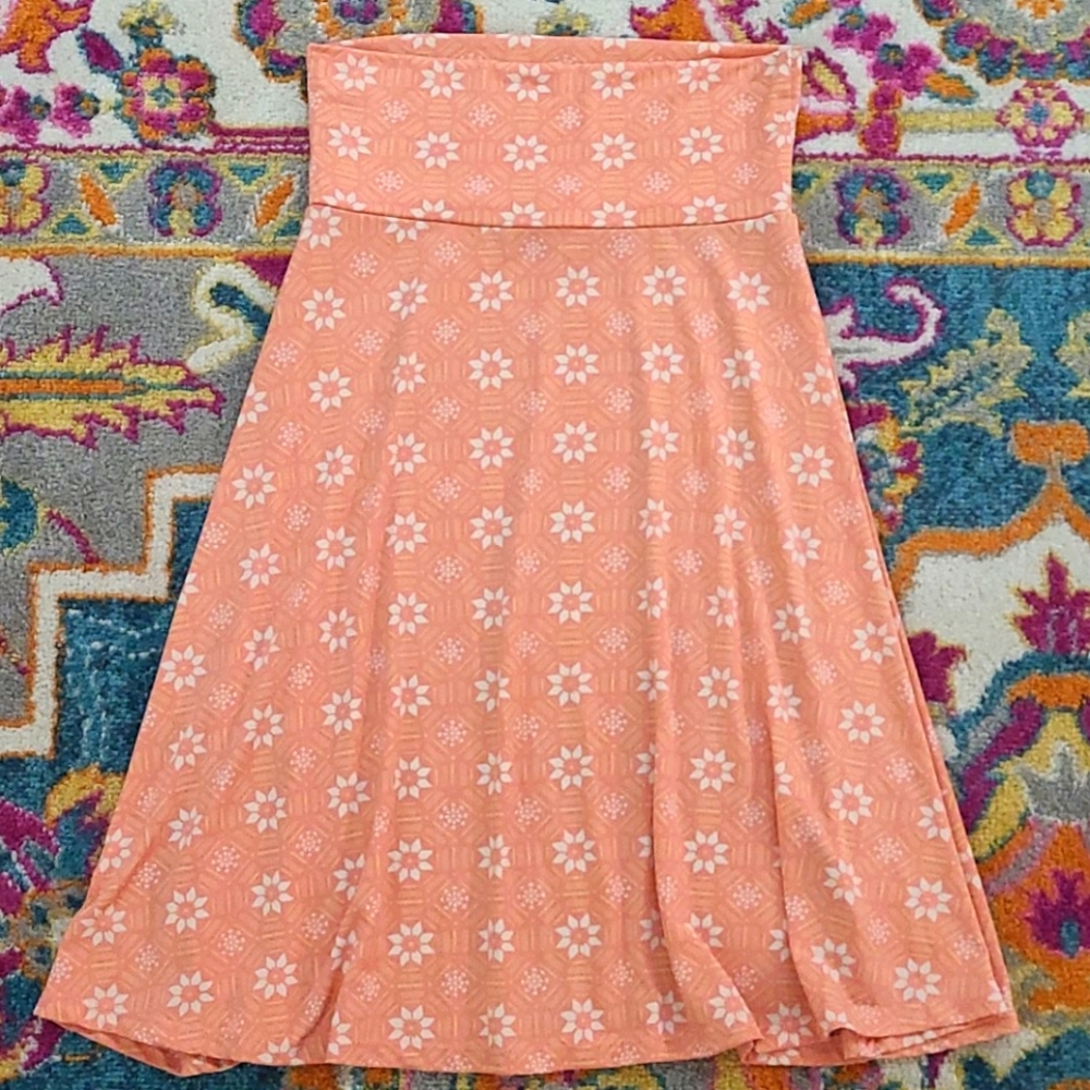 LulaRoe Orange Floral Skirt